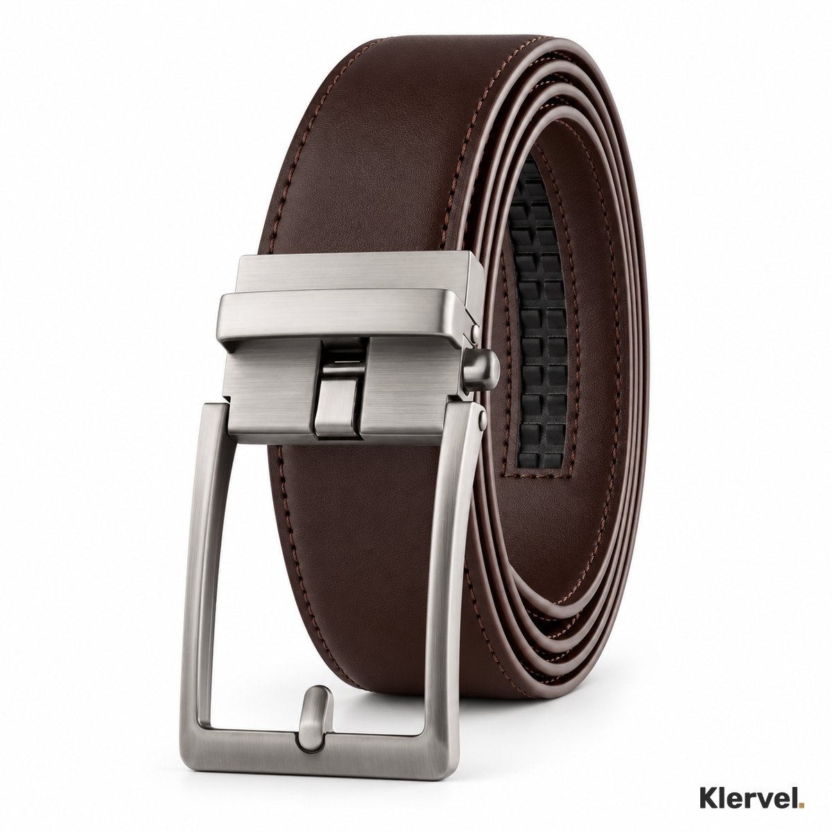 Ceinture Klervel brune à boucle automatique