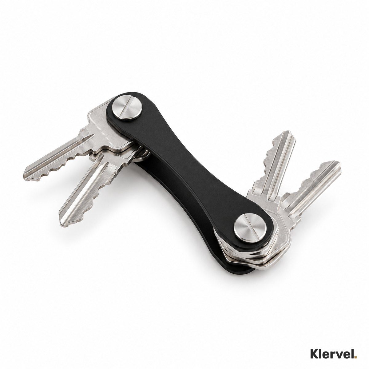 Porte-clés Klervel noir, clés dépliées